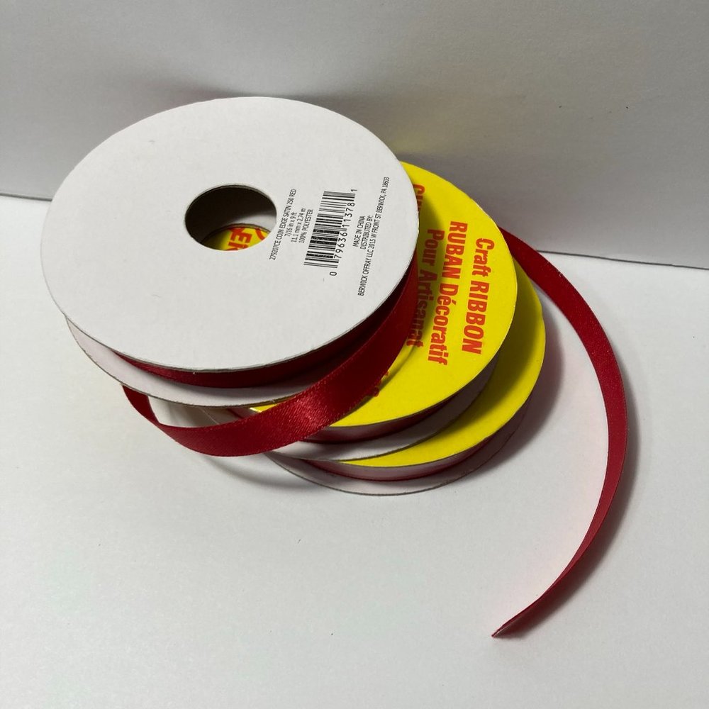 5 Coin Edge Ribbon Solid Red - Picture 13 of 15